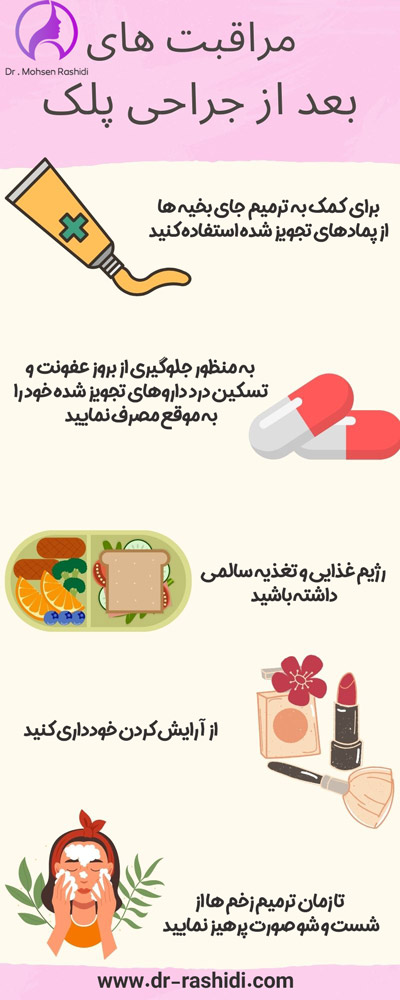 مراقبت های بعد از جراحی پلک - دکتر محسن رشیدی
